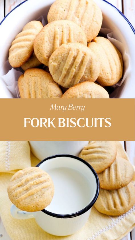 Mary Berry Fork Biscuits Small Biscuit Recipe, Fork Biscuits, Biscuits British, Mary Berry Desserts, Mary Berry Recipes Baking, Mary Berry Recipes, Berry Desserts, British Bake Off Recipes, Lemon Biscuits