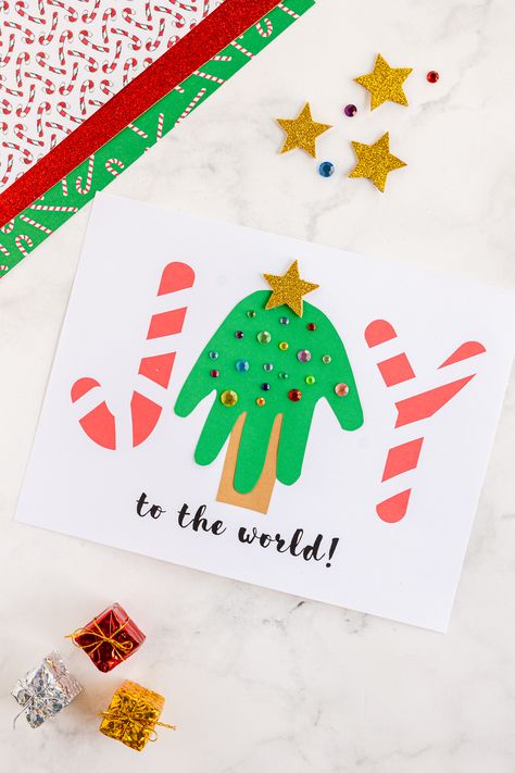 Handprint Tree Craft, Christmas Preschool Crafts, Christmas Sunday School Crafts, Handprint Tree, Made To Be A Momma, Hand Print Tree, Christmas Kids Crafts, Christmas Handprint Crafts, Princess Crafts