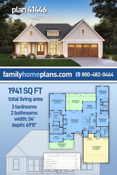 1800 Sq Ft House Plans With Walkout Basement, Farmhouse Bungalow Floor Plans, Farmhouse Plans Under 2000 Sq Ft, House Plans Simple, American Style House, Craftsman Farmhouse, American House Plans, Modern Ranch, Farmhouse Style House Plans