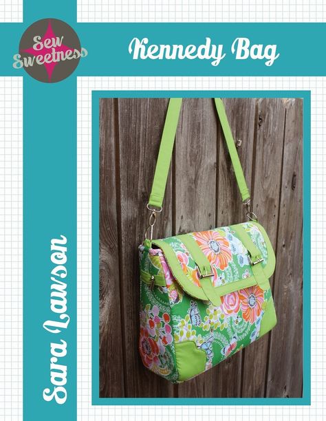 Free Bag Pattern - The Kennedy Bag - Sew Sweetness Messenger Bag Patterns, Sew Sweetness, Handbag Sewing Patterns, Purse Sewing Patterns, Sac Diy, Bag Pattern Free, Tote Bags Sewing, Handbag Patterns, Craft Bags