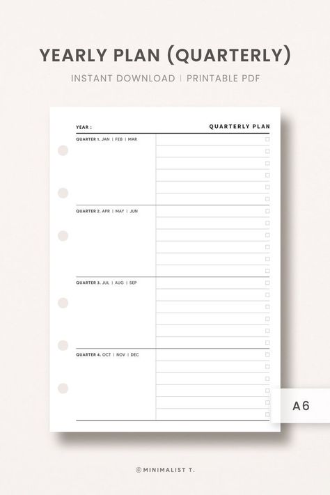 A6, Quarterly Planning, Annual Planner, Yearly Goal plannerparaimprimir #notionlifeplanner #coverideas #notionplanner🌱. Quarterly Planning, Goal Printable, Goal Calendar, Goal Setting Planner, Annual Planning, Planner Calendar Printables, Quarterly Planner, Homework Planner, Happy Planner Printables