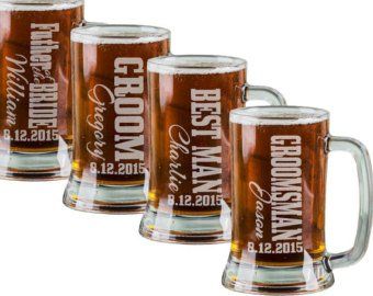 16 Oz Groomsmen Beer Mugs Engraved Wedding Party Groomsman Best Man Groom Father of the Bride Gift Bulk Discounts Glass Beer Stein Etched |Etsy via @eugenie2 #weddingideas #weddinggift #weddingglassbeer Wedding Party List, Wedding Party Groomsmen, Groomsmen Beer, Personalized Beer Mugs, Bridesmaid Groomsmen Gifts, Wedding Titles, Beer Photography, Wedding Gifts For Bride And Groom, Glass Beer Mugs