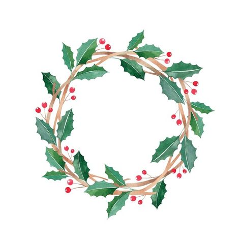 Watercolor Christmas Wreath, Noise Texture, Christmas Reef, Painted Window Art, Bullet Journal Christmas, Christmas Wreath Clipart, Joy Wreath, Frame Watercolor, Easy Wreaths