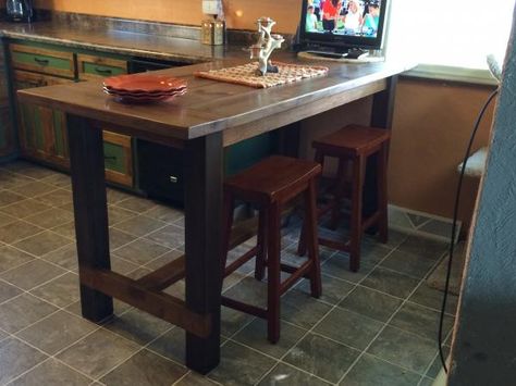 Counter Height Farm House Table Solid Wood Bar Height Table, Counter Height Table In Kitchen, Diy Counter Height Table, Bar Table Diy, Primitive Windows, Counter Height Kitchen Table, Marloth Park, Farm House Table, Outdoor Patio Bar Sets