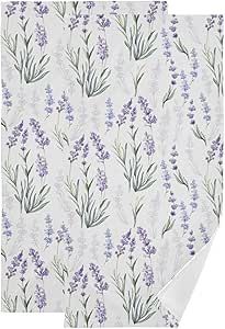 KENADVI Purple Lavender Hand Towels for Bathroom Set of 2 Vintage Green Leaves Summer Floral Kitchen Towels 14"x28" Soft Absorbent Decorative Flower Fingertip Bathroom Towels for Bath,Face,Gym,Spa Lavender Kitchen, Lavender Bathroom, Face Gym, Hand Towels For Bathroom, Floral Towels, Towels For Bathroom, Hotel Gym, Camping Towel, Family Restaurant