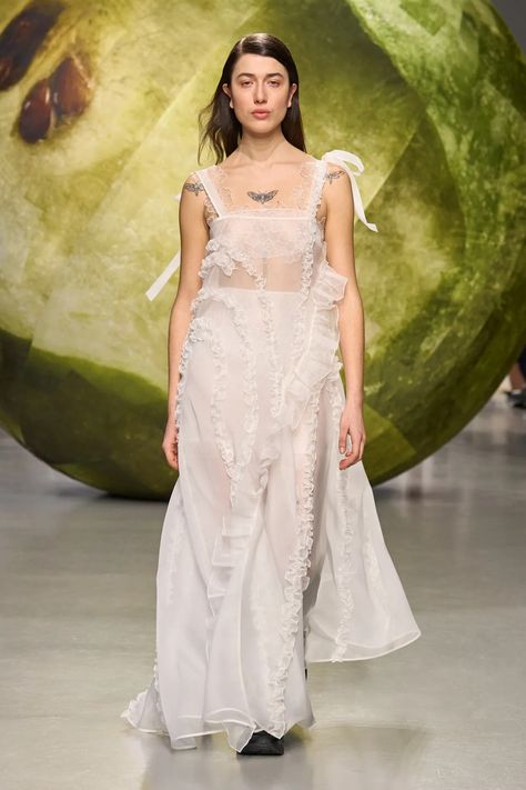 Cecilie Bahnsen Fall 2024 Ready-to-Wear Runway, Fashion Show & Collection Review [PHOTOS] Cecile Bahnsen, Cecilie Bahnsen, Gowns Dresses Elegant, Fall Winter 2024, Eyelet Dress, Fashion Show Collection, Winter 2024, Fall 2024, Fashion Details