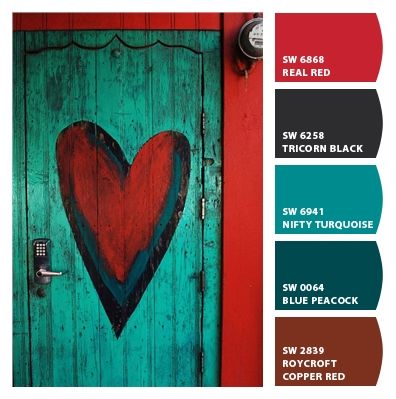 Turquoise Office Decor Ideas, Turquoise Red Color Palette, Nifty Turquoise Sherwin Williams, Red Turquoise Color Palette, Turqiouse Color Palette, Red And Turquoise Living Room, Turquoise Color Palette, Turquoise Kitchen, Red And Turquoise