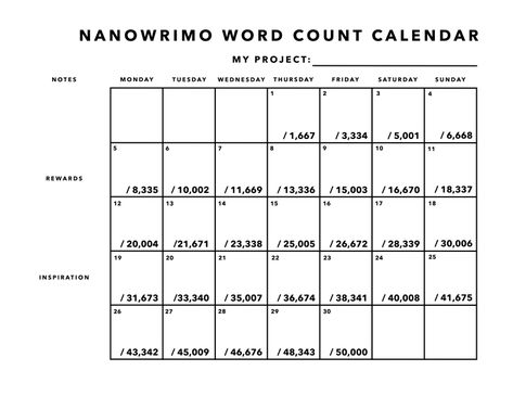 NaNoWriMo 2018 Word Count Calendar and Planner Sticker Printables Nanowrimo Calendar, Nanowrimo 2023, Nanowrimo Prep, Camp Nanowrimo, Writing Club, Writing Childrens Books, National Novel Writing Month, Study Planner Printable, Student Planner Printable