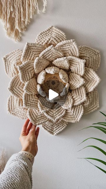 Macrame Leaf Pattern, Lotus Macrame, 3d Lotus Flower, Macrame Flower Wall Hanging, Flower Wall Hanging, In The Zone, Mandala Flower, Hanging Flower Wall, The Zone