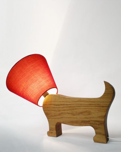 This silly lamp, to further light up her life. | 16 Gifts For Moms Who Love Their Dog More Than Their Kids Lover Image, Luminaria Diy, Dog Lamp, Diy Lampe, Dog Rooms, Wood Lamps, Diy Lamp, British Design, Light Oak