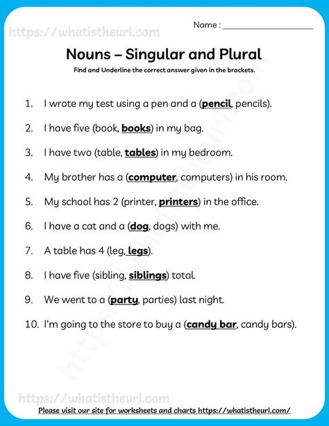 Identification of singular and plural words for nouns is important to the level Grade 1.  We have developed 10 sentences here.  In each sentence, a singular and plural noun will be there.  The kids need to identify then and just underline them.Please download the PDF Identifying Singular and Plural Nouns – 1 (Grade 1) Singular Nouns Worksheet, Underline Nouns Worksheet Grade 1, Singular And Plural Nouns Activities First Grade, Plural Singular Worksheet, Singular Plural Worksheets For Grade 1, Singular Nouns And Plural Nouns, Singular Plural Worksheets, Singular And Plural Nouns Worksheet, Plural Nouns Anchor Chart 2nd Grade