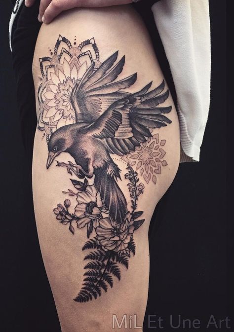 210+ Coolest Crow Tattoos Ideas With Meanings (2023) - TattoosBoyGirl Crow Tattoo For Men, Mandala Arm Tattoo, Mandala Tattoo Designs, Crow Tattoo Design, Soul Tattoo, Kunst Tattoos, Crow Tattoo, Tattoo Zeichnungen, Muster Tattoos