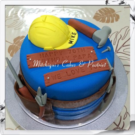 Cake for handyman, carpenter Handyman Hal Birthday Party, Tools Birthday Cake, Kids Birthday Crafts, Tool Cake, Birthday Crafts, Construction Party, Construction Birthday, Special Cake, Retirement Party