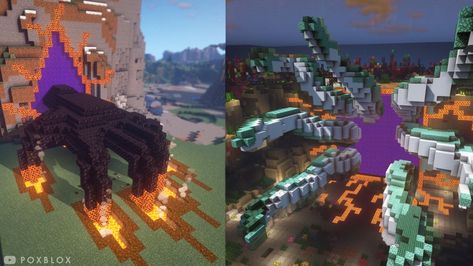 Minecraft Creatures Build, Evil Minecraft Builds, Minecraft Hack, Minecraft Portal, Nether Portal, Minecraft Statues, Evil Things, Minecraft Redstone, Rumah Minecraft Sederhana