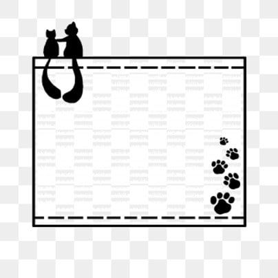 dotted,animal decoration,cartoon border,cat clipart,border clipart Cat Border Design, Cat Border, Paw Background, Cat Footprint, Black And White Kittens, Cow Cat, Doodle Borders, Border Clipart, Cat Png