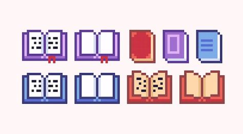 Pixel Art Study, Book Pixel Art, Pixel Book, How To Pixel Art, Pixel Sprites, Pixel Game, Bookmark Ideas, 2d Game Art, Framed Map