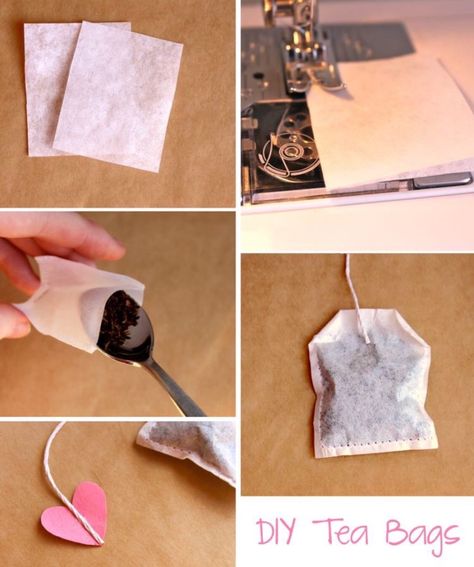 Homemade Tea Bags, Diy Herbal Tea, Diy Tea Bags, Diy Tea, Homemade Tea, Tea Diy, Astuces Diy, Coffee Filters, Loose Tea