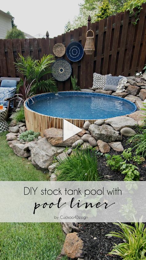 Pool Stock Tank, Stock Tank Swimming Pool, Tank Swimming Pool, Cowboy Pool, Stock Pools, Stock Tank Pool Diy, Vancouver House, Sloped Yard, Pool Liner