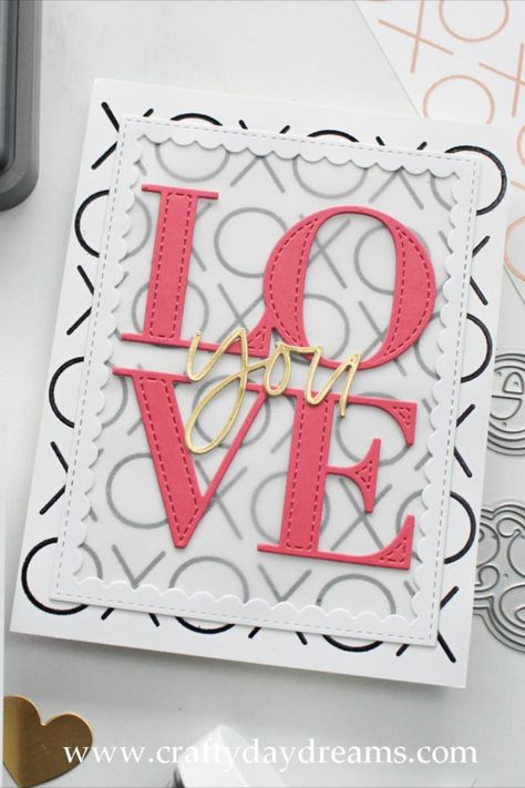 Hi, crafters! Today I'm sharing three cards I created with the XOXO background stamp from The Stamp Market! Each one uses a different technique, and to see all the details, check out my blog linked below! #thestampmarket #concordand9th #ellenhutson #simonsaysstamp #valentinescards #valentinesday #handmadevalentines #cardmaking #papercrafting #xoxo #xoxobackgroundstamp #oxideresist #distressoxide #heatembossing #stamping #diecutting #handmadecards Xoxo Background, Xoxo Card, Arte Pop Up, Stampin Up Valentine Cards, Valentines Day Cards Diy, The Stamp Market, Valentine Card Crafts, Card Making Ideas Easy, Valentine Love Cards