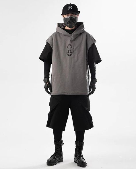 Dj Clothes Style, Cyberpunk Hoodie, Dj Clothes, Techwear Hoodie, Body Template, Post Apocalyptic Fashion, Tech Hoodie, Apocalyptic Fashion, Dope Fits