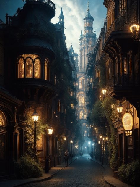 Tower City Concept Art, Rustic City Aesthetic, Modern Fantasy City Aesthetic, Urban Fantasy City, Fantasy City Aesthetic, Modern Fantasy City, Steampunk City, Tower City, Medieval City