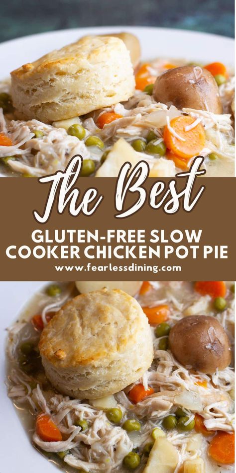 Crockpot Chicken Pot Pie Gluten Free, Crock Pot Chicken Gluten Free, Gluten Free Crockpot Recipes For Dinner, Healthy Easy Slow Cooker Meals, Crockpot Meal Dairy Free, Dairy Free And Gluten Free Crockpot Recipes, Gf Comfort Food, Crockpot Chicken Pot Pie Dairy Free, Easy Gluten Free Crock Pot Meals