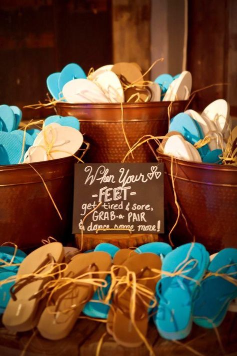 flip flop favors wedding turquoise  The Barn at Twin Oaks Ranch Nautic Wedding, Flip Flop Wedding Favors, Flip Flop Wedding, Flip Flop Favors, Shoe Sign, Flip Flop Basket, Flip Flops Wedding, Bride Flip Flops, Wedding Turquoise