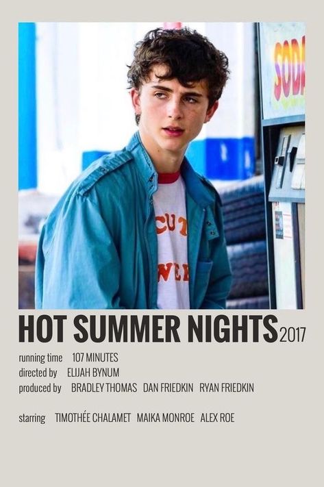 Hot Summer Nights Movie, Scarie Movie, Polaroid Movie Poster, Indie Movie Posters, Movies To Watch Teenagers, Iconic Movie Posters, Movie Card, Girly Movies, Film Posters Minimalist