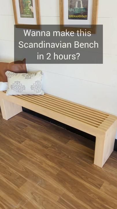 The Rehab Life on TikTok Scandinavian Benches, Fred Again, Diy Wood Bench, Scandi Interiors, Places To Be, Diy Entryway, Scandi Home, Woodworking Inspiration, Diy Bench