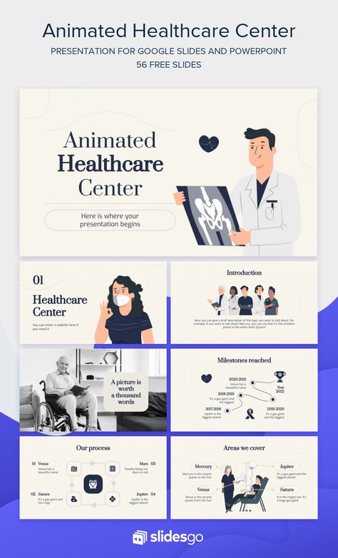 Introduce your healthcare center to the audience and use animated illustrations from Storyset in this Google Slides and PowerPoint template Healthcare Center, Ui Ux 디자인, Ppt Template Design, Free Powerpoint Presentations, Research Poster, Powerpoint Slide Designs, Canvas Learning, Powerpoint Design Templates, Powerpoint Presentation Design