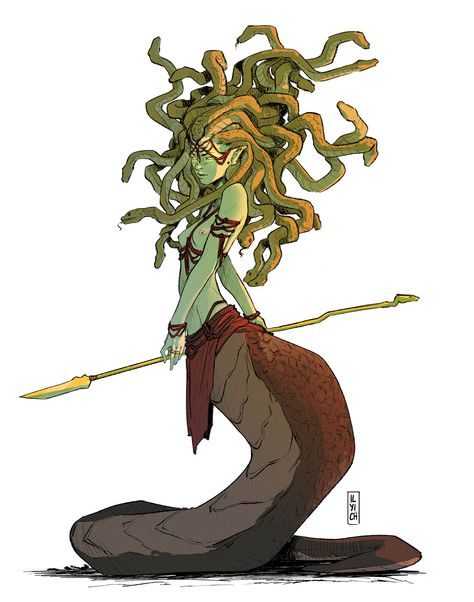 Medusa Concept Art, Medusa Character Design, Medusa Oc, Medusa Character, Medusa Fanart, Gorgon Art, Medusa Hair, Medusa Gorgon, Medusa Art