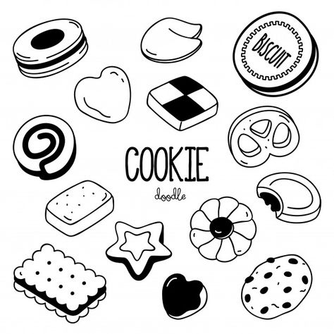 Estilos de dibujo a mano para galletas. ... | Premium Vector #Freepik #vector #comida #corazon #diseno #estrella Cookie Doodle, Scrapbook Cookbook, Comic Cake, Cookie Drawing, Baking Logo, Art Tutor, Doodle Tattoo, Cute Cookies, Cricut Tutorials