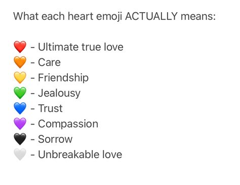 What Each Color Heart Emoji Means, Different Colour Heart Emoji Meanings, Hearts Color Meaning, Meaning Of Each Heart Emoji, Heart Symbolism Meaning, Heart Colour Meaning Emoji, Colored Heart Meanings, Color Of Hearts Meaning, What Do Different Color Hearts Mean Emojis