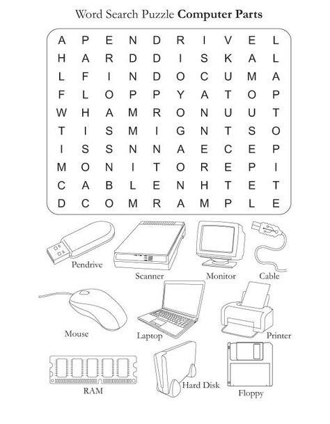 Computer Coloring Pages ⋆ coloring.rocks! Computer Science Lessons, Computer Lab Lessons, Free Word Search Puzzles, Free Word Search, Teaching Computers, Computer Teacher, Computer Lessons, Computer Literacy, Kids Computer