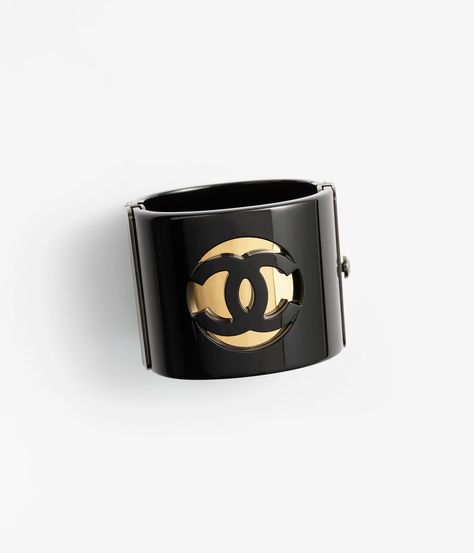 Cuff - Resin & metal, black & gold — Fashion | CHANEL Eyewear Campaign, Chanel Watch, Eyewear Shop, Chanel Couture, Chanel Collection, Chanel Official, Chanel Official Website, Bridal Engagement Rings, Fashion Chanel