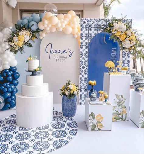 Santorini Party, Italian Bridal Showers, Lemon Themed Party, Lemon Themed Bridal Shower, Bridal Shower Inspo, Themed Bridal Shower, Birthday Party Theme Decorations, Main Squeeze, Theme Party Decorations