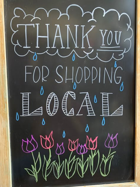 Whiteboard Sign Ideas, Restaurant Welcome Chalkboard, Shop Local Chalk Sign, Spring Retail Chalkboard Signs, Boutique Chalk Signs, Blackboard Sign Ideas, Vendor Chalkboard Sign, Welcome Chalkboard Sign Business, Spring Storefront Window Displays