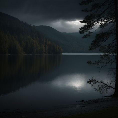 Stormy Lake Aesthetic, Black Lake Aesthetic Harry Potter, Harry Potter Black Lake, Eerie Lake Aesthetic, The House Of Black Aesthetic, Black Lake Aesthetic, The Black Lake Harry Potter, Dream Reality Aesthetic, Hogwarts Black Lake