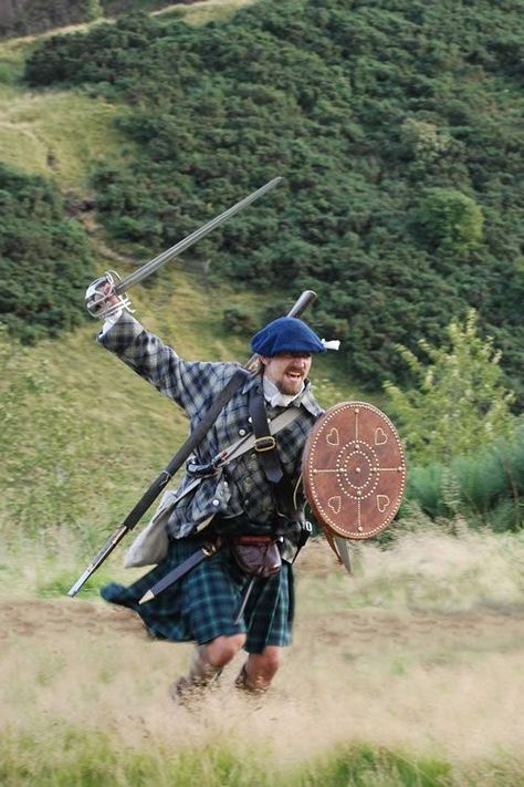 Jacobite highlander. Double click on image to ENLARGE. Highlander Warrior, Jacobite Highlanders, Scottish Mercenary, Ancient Scottish Warrior, Scottish Warrior Highlanders, Scotland Food, Highlands Warrior, Celtic Clothing, Scottish Clothing