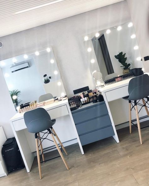 Make Up Station Ideas, Make Up Studio Design, Make Up Salon Ideas, Makeup Room Ideas Decor, Make Up Studio Interior, Make Up Studio Ideas, Makeup Studio Decor Interior Design, Makeup Studio Ideas, Makeup Studio Decor