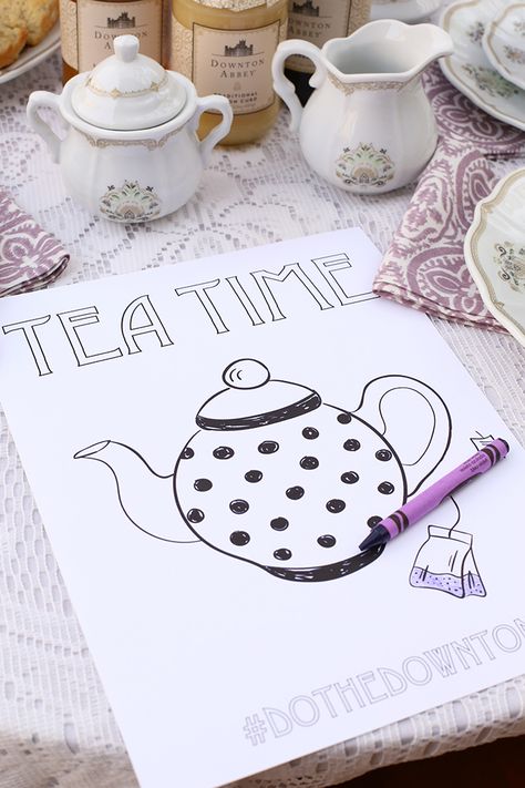 Kid Friendly Tea Party Coloring Sheet Printable #worldmarkettribe #ad Toddler Tea Party, Books And Tea, Kids Tea Party, Girls Tea Party, Princess Tea Party, Tea Party Theme, Birthday Party Activities, Birthday Crafts, Kids Party Themes