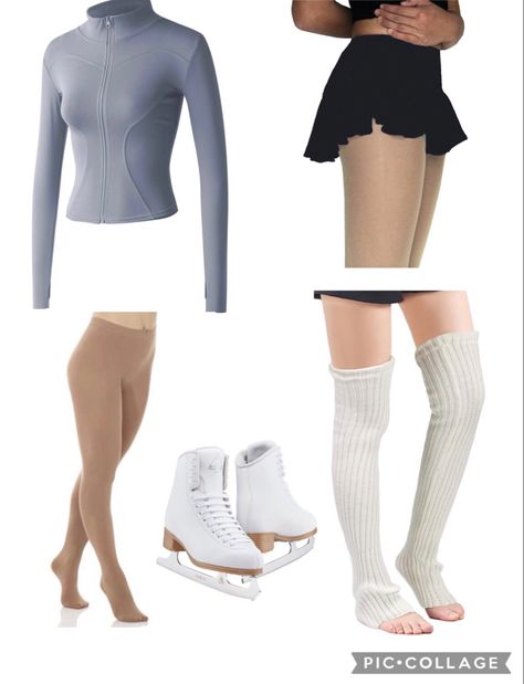 Figure Skating Outfits Practice Style, Figure Skating Fits, Aesthetic Ice Skating Outfit, Ice Skating Training Outfit, I’ve Skating Outfit, Figure Skating Training Outfits, Ice Skating Practice Outfit, Outfits To Wear Ice Skating, Ice Skater Outfits