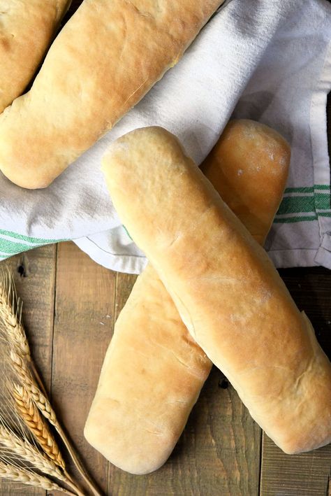 Grinder Bread Recipe, Grinder Rolls Recipe, Po Boy Bread Recipe, Sandwich Rolls Recipe, Sandwich Roll Recipe, Hoagie Roll Recipe, Sandwich Rolls, Sub Rolls, Homemade Sandwich