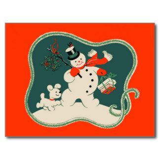 1940 Gifts - T-Shirts, Art, Posters & Other Gift Ideas | Zazzle Retro Snowman, Snowman Illustration, Retro Christmas Cards, Vintage Holiday Cards, Snowman Christmas Cards, Vintage Snowman, Dollhouse Christmas, Snowman Cards, Vintage Christmas Images