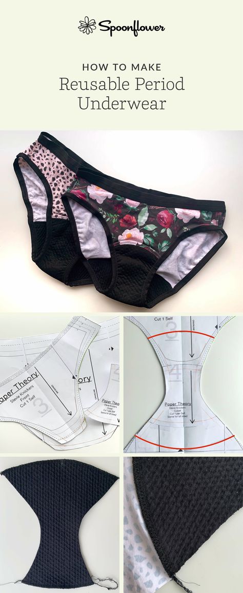 Stylish Sewing Projects, Pretty Sewing Projects, Fabric Guide For Sewing, Sewing Projects Not Clothes, Period Panty Sewing Pattern, Cloth Pad Pattern Free, Reusable Pad Pattern, Period Panties Diy, Sewing Underware Tutorials