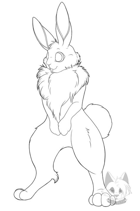 Bunny Fursona Base, Anthro Rabbit, Rabbit Fursona, Bunny Fursona, Fursona Base, Bunny Head, Bunny Drawing, Outline Drawing, Outline Drawings