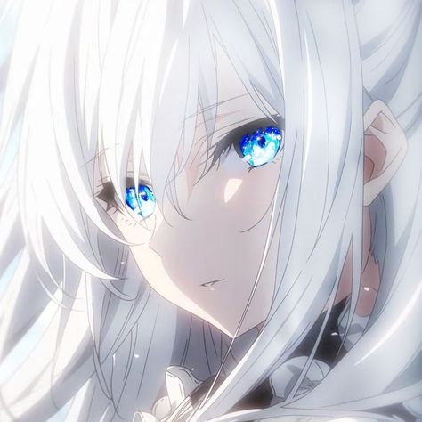 White Hair And Blue Eyes Anime, Anime Girlies White Hair, White Hair Blue Eyes Anime Female, White Hair Girl Pfp, Anime Woman With White Hair, White Hair Girl Art, Anime Oc Female White Hair, White Hair Anime Pfp, White Hair Anime Female