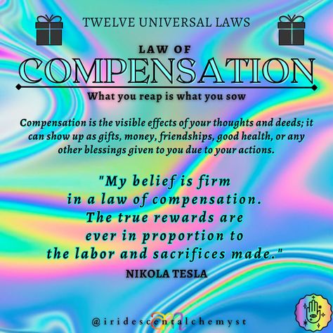 Universal Law of Compensation: Align Yourself With Abundance – Iridescent Alchemyst Universal Laws Spirituality Truths, Law Of Affirmation, Law Of Compensation, 12 Universal Laws Explained, Atraction Law, Universal Laws, Divine Timing, Embrace It, Ancient Knowledge