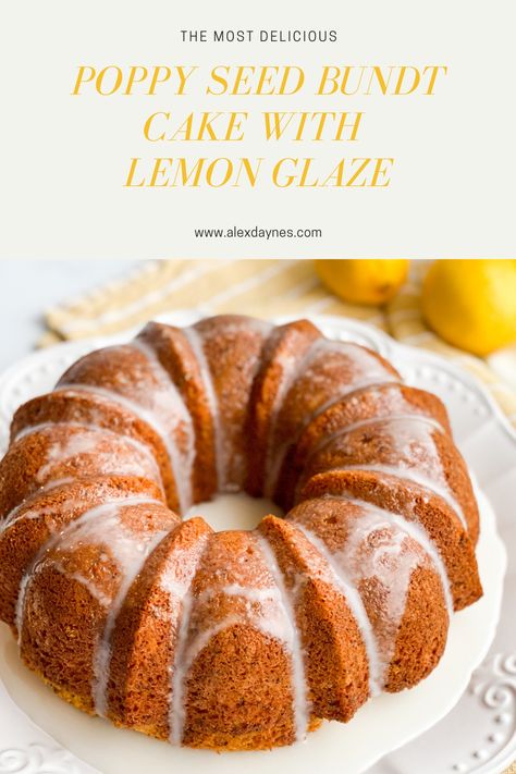 This Poppy Seed Bundt Cake with Lemon Glaze is the most delicious, light, and flavorful cake. The cake layers are moist and wonderful with the addition of poppy seeds, and then it’s topped with a dreamy lemon glaze that simply melts into the cake. Seriously, this easy bundt cake is a dream! It’s made from a boxed cake mix and it’s doctored up into a delicious dessert! Lemon Poppy Seed Cake Mix Recipes, Pound Cake Using Box Cake, Lemon Poppyseed Cake With Box Cake, Easy Lemon Pound Cake, Pudding Cake Mix, Poppy Seed Bundt Cake, Pound Cake Recipes Easy, Bundt Recipes, Easy Bundt Cake