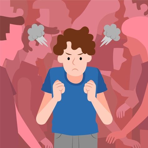 Angry person in crowd | Free Vector #Freepik #freevector #people #character #colorful #human Angry Person Drawing, People Character, Angry Cartoon, Angry Person, Angry People, How To Control Anger, Person Drawing, Mini Drawings, Fantasy Art Landscapes